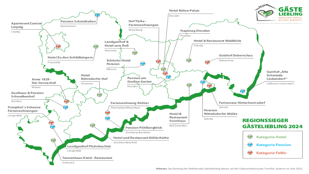 Karte GÄSTELIEBLING 2024 Regionssieger ©LTV Sachsen