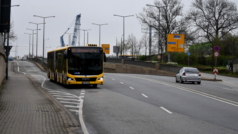 Verkehrsversuch in Cotta stabilisiert Busfahrplan ©MeiDresden.de