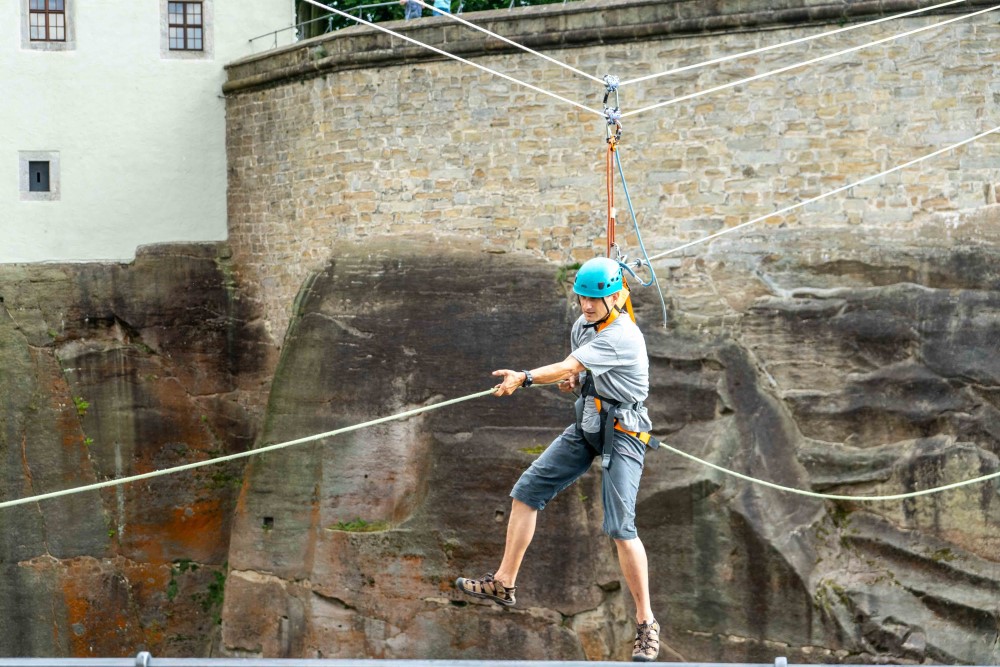 Seilabfahrt Flying Medusa   Foto: © Festung Königstein gGmbH