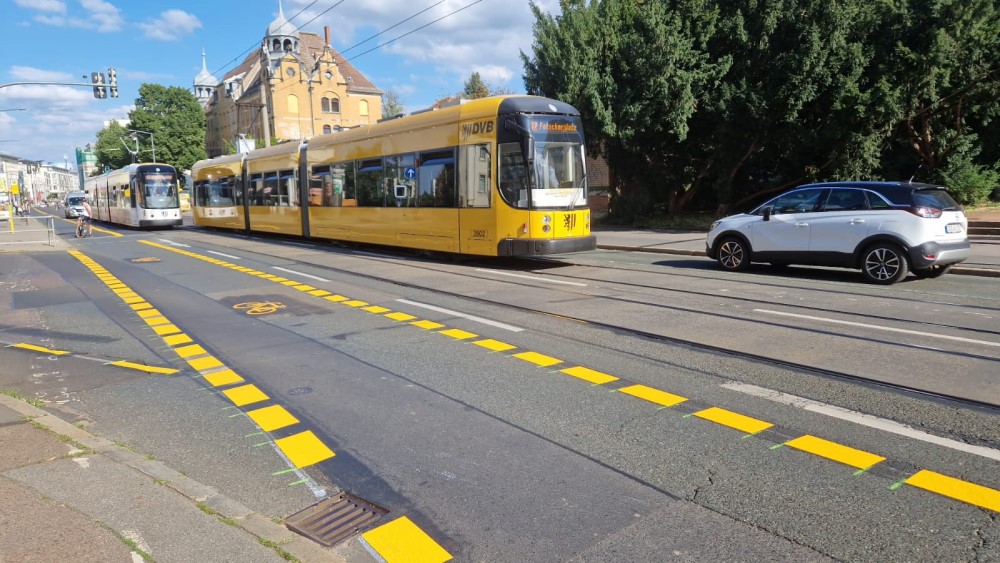 Verkehrsversuch Kesselsdorfer Straße  © Leserfoto MR