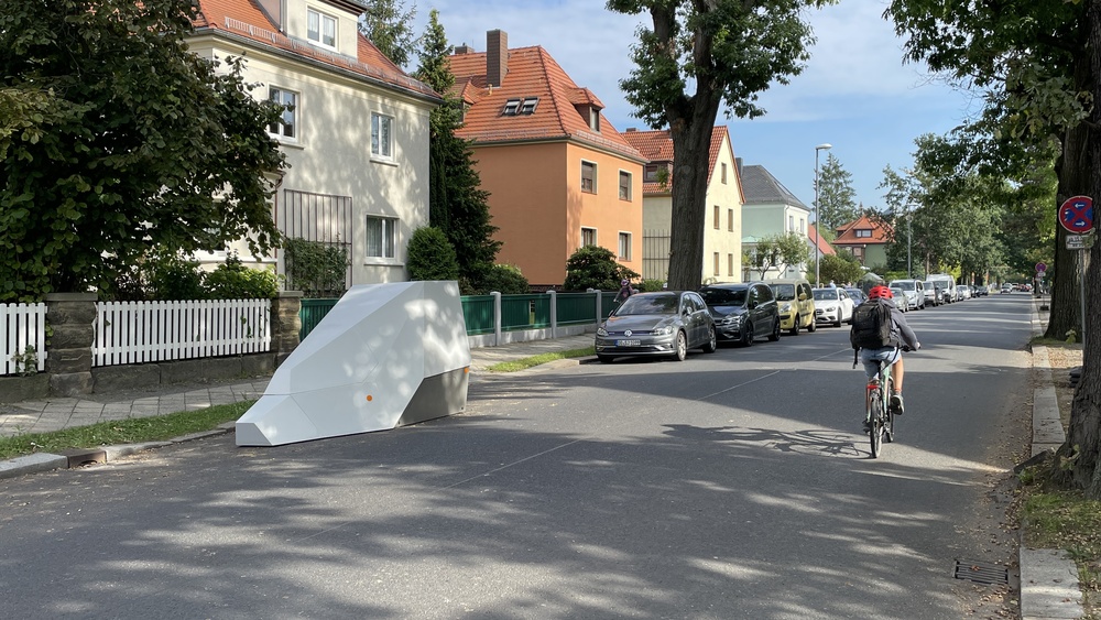 Mobiler Blitzer -Foto des Anhängers © Landeshauptstadt Dresden