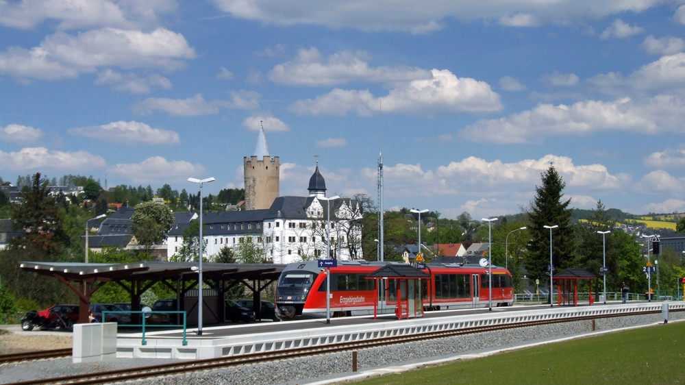 Bf Zschopau mit Blick auf Schloss Wildeck, Foto: Andreas Schaarschmidt