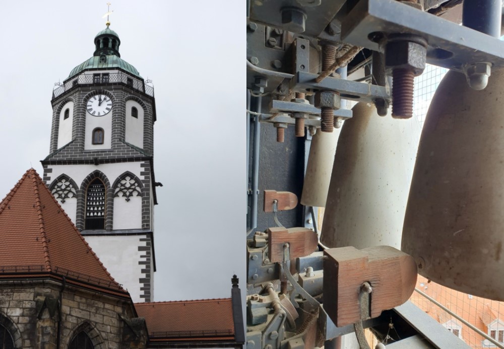 Frauenkirche und Glocken in Meißen  Fotos: Ullrich Knüpfer  -  Bildmontage