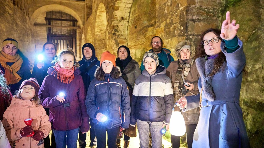 Spannend: Beim Rundgang „Festung Gruselig“ geht es auch durch geheimnisvolle Gänge wie die „Dunkle Appareille“, Foto: Marko Förster/Festung Königstein gGmbH