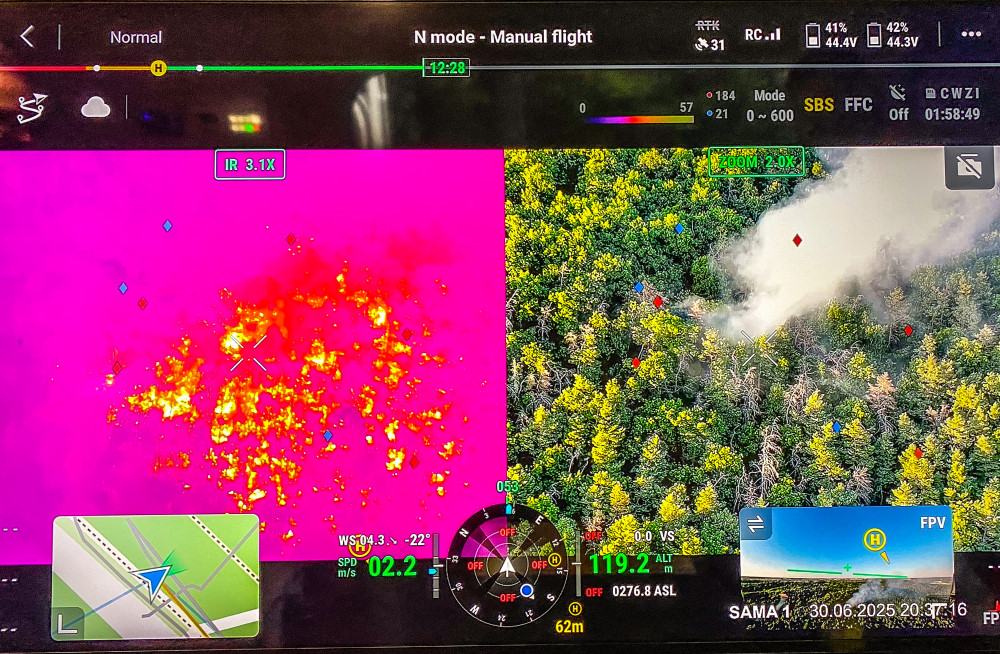 © Feuerwehr Dresden Drohnenaufnahme vom Bereich des Brandes