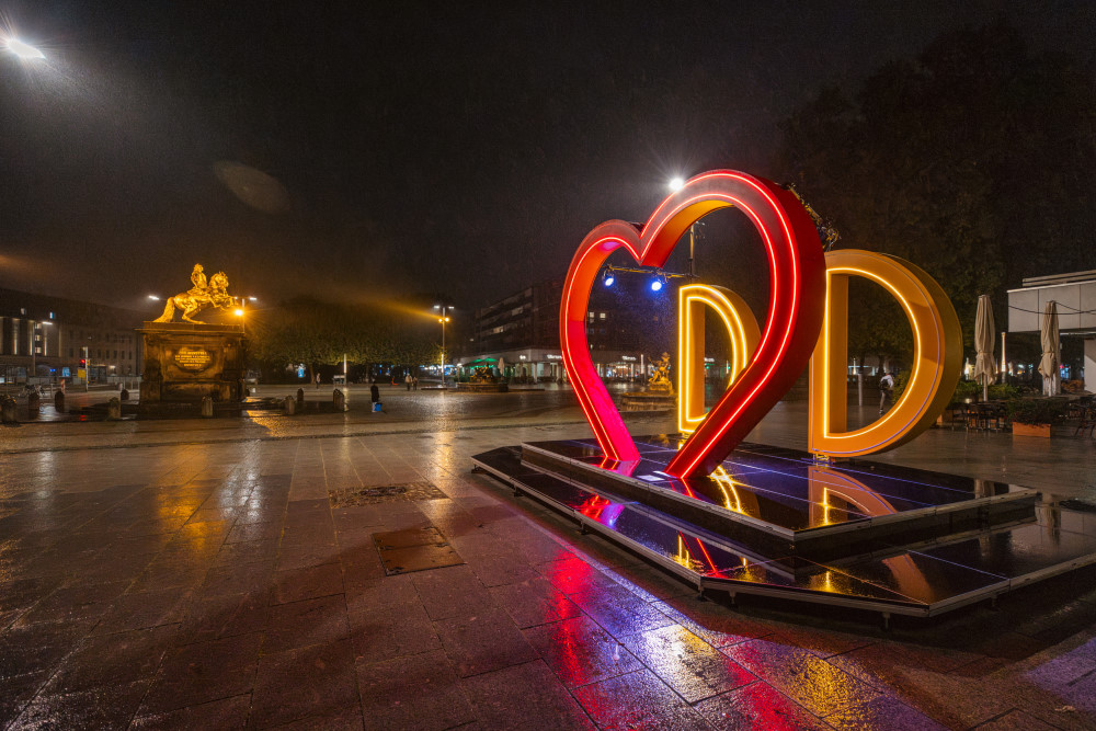 Blick auf den Goldenen Reiter  Foto: Tobias Roetsch / City Management Dresden e. V.