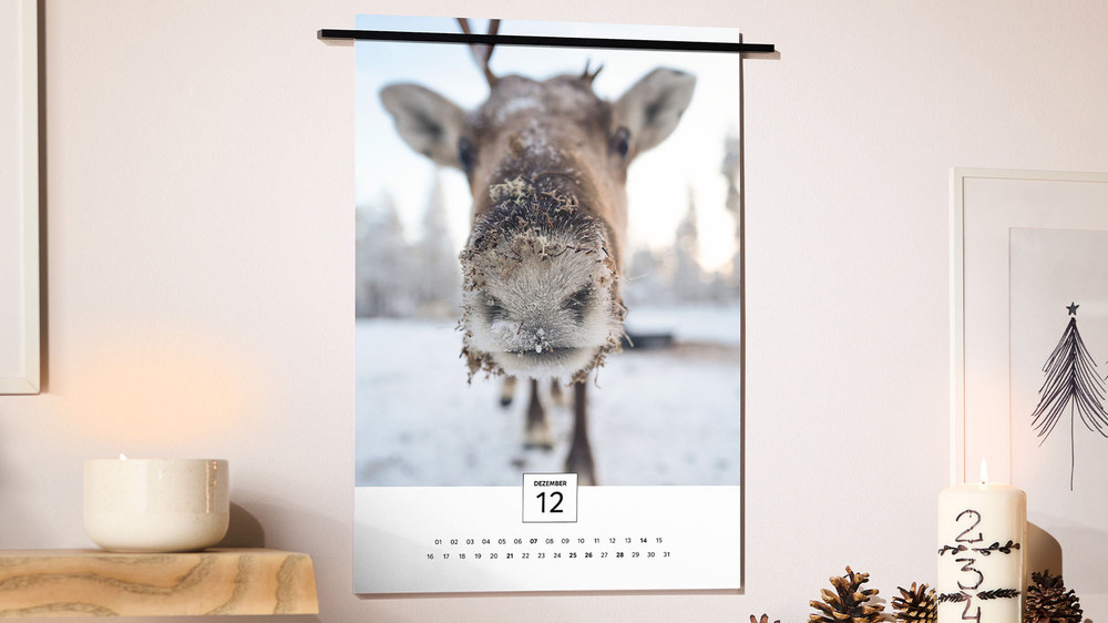Zwölfmal Freude verschenken: Ein Wandkalender mit eigenen Fotos begleitet die beschenkte Person durch das neue Jahr. Foto: DJD/CEWE