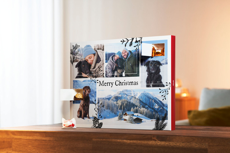 Der Foto-Adventskalender überrascht mit Herz und viel Schokolade. Foto: DJD/CEWE