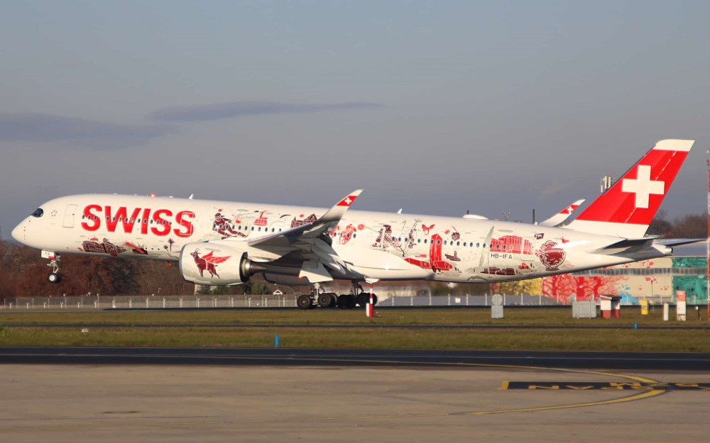 SWISS A350 in Prag  Foto: © Tim Völkel