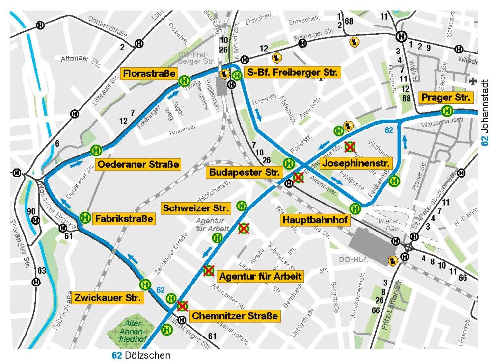 Umleitung Budapester Straße   © DVB AG