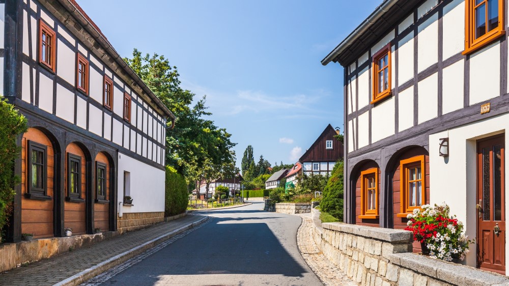 Umgebindehäuser im Zittauer Gebirge    Foto: © Thomas Glaubitz