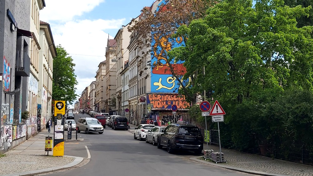 Ab 11. Mai starten Arbeiten zwischen Alaunstraße und Görlitzer Straße/Rothenburger Straße. Die Louisenstraße soll langfristig klimaangepasster und stadtraumverträglicher umgestaltet werden. Foto: MeiDresden.de