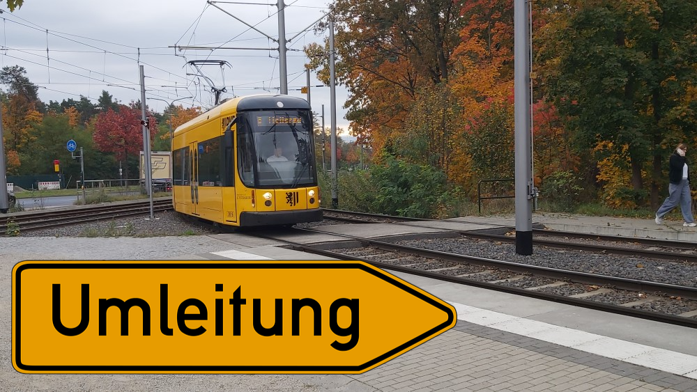 Königsbrücker Straße: Umleitung der Linien 7 und 8 ab Montag. Fotomontage: MeiDresden.de